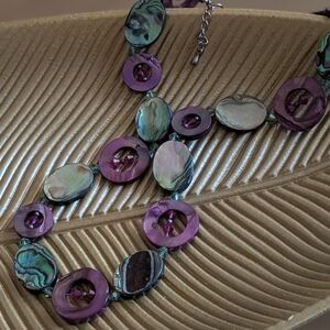 Elegant Purple and Green Shell Necklace